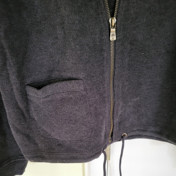 NWT Tommy Bahama "Full Kiss Hoodie" Charcoal Full Zip Jacket Sz L - Picture 2 of 4